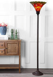 Large Vintage Ruby Amber Tiffany Torchiere Floor Lamp