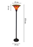 Large Vintage Ruby Amber Tiffany Torchiere Floor Lamp