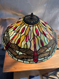 Legend Collection@Reproduction Tiffany Dragonfly lamp with detailed dragonfly mosaic base