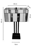 Large Modern Geometric Stained Glass Table Lamp – Forest Green