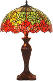 Large 16" Water Lily Style Stained Glass Tiffany Table Lamp