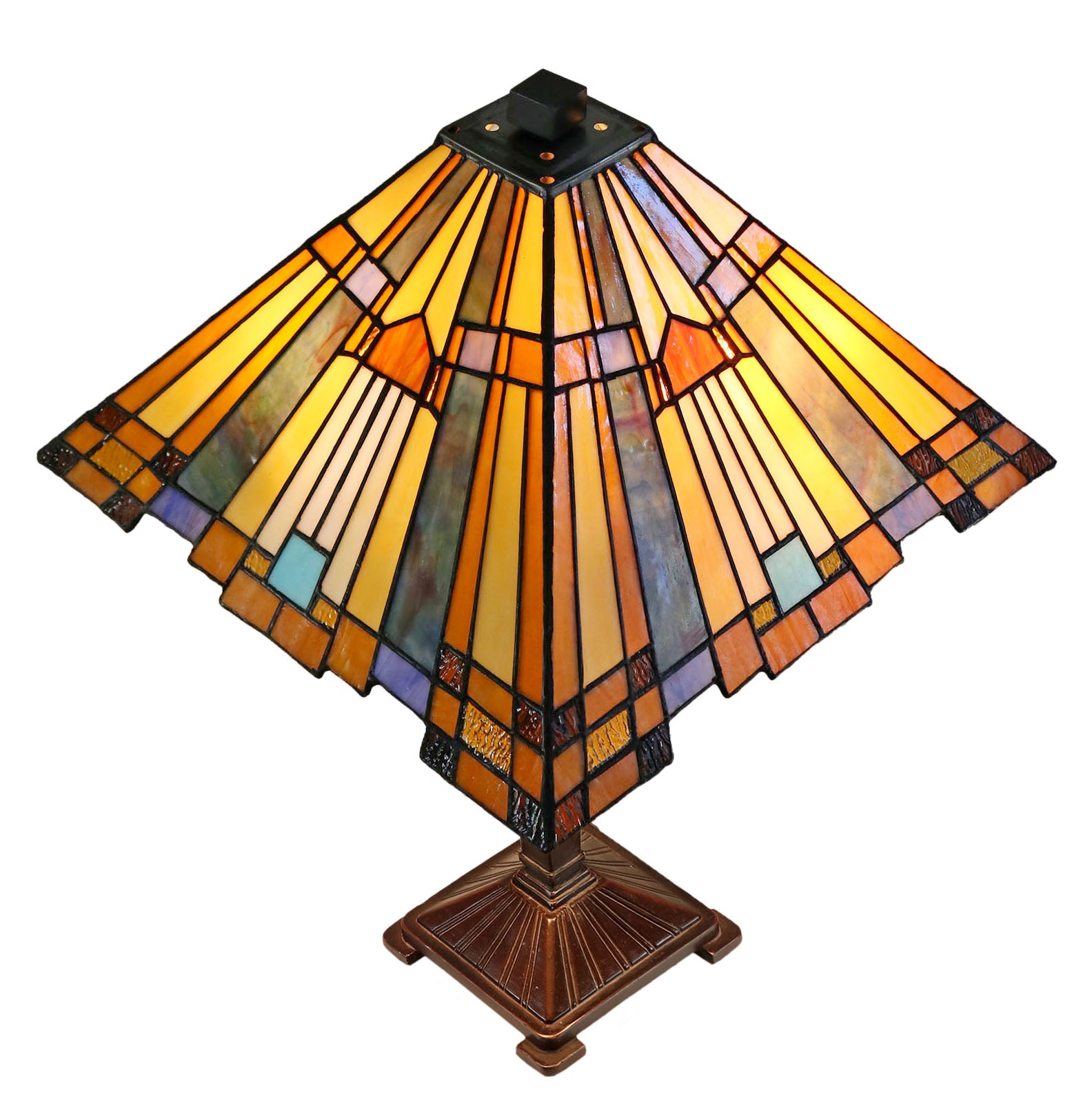 Large Mission Style Inglenook Tiffany Table Lamp