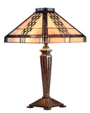 Large Traditional Mission Style  Check pattern Tiffany Table Lamp