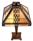 Large Traditional Mission Style  Check pattern Tiffany Table Lamp