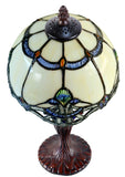 Elegant 8" Beige  Baroque Style Tiffany Mini Lamp