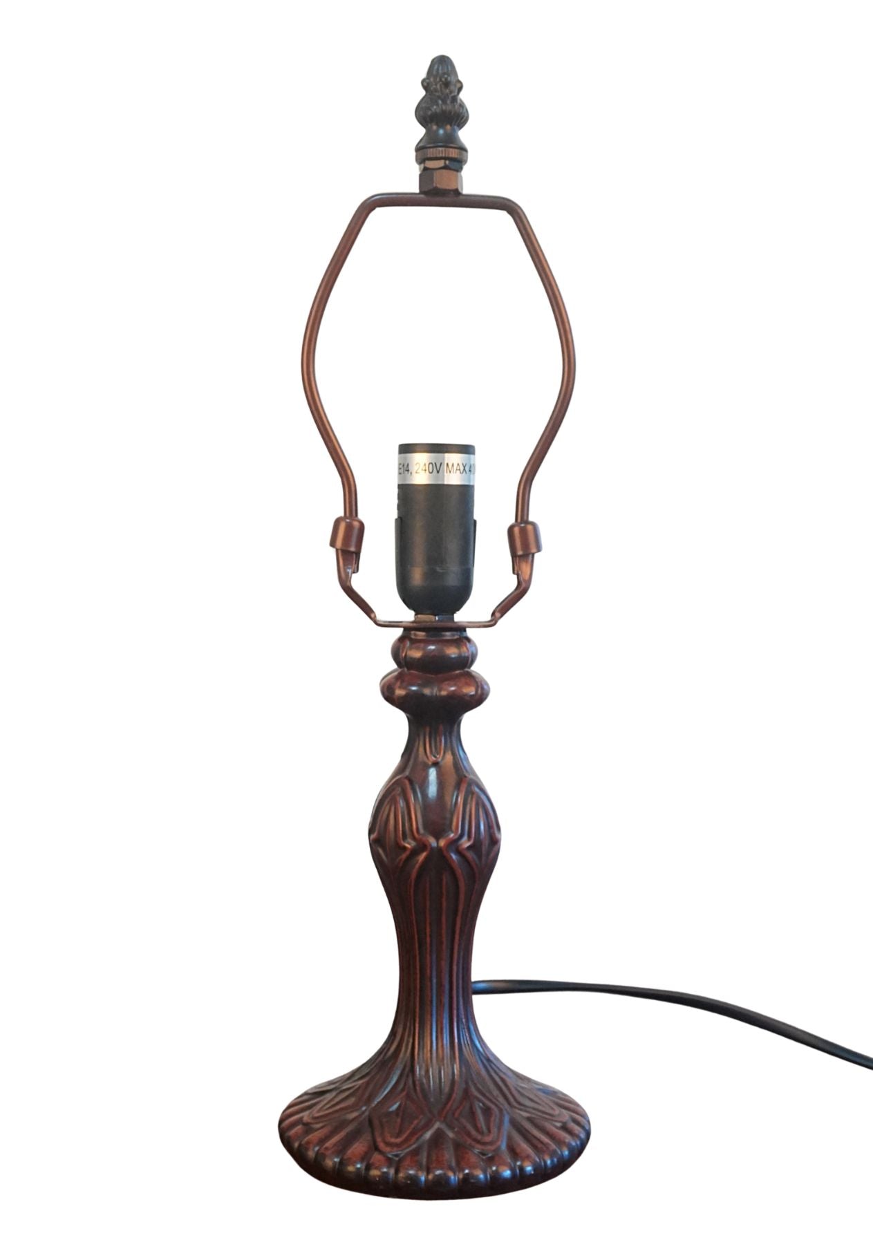Lavender Pink Stunning  8"  Rococo Style curved Glass Tiffany Mini Lamp