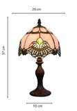 Lavender Pink Stunning  8"  Rococo Style curved Glass Tiffany Mini Lamp