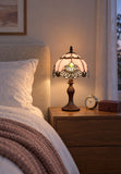 Lavender Pink Stunning  8"  Rococo Style curved Glass Tiffany Mini Lamp
