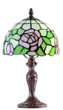 8" Amber Rose Tiffany Mini Table Lamp
