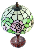 8" Amber Rose Tiffany Mini Table Lamp