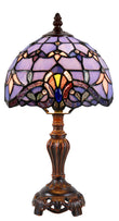 Stunning 8" Blue  Baroque Style Tiffany Mini Table Lamp