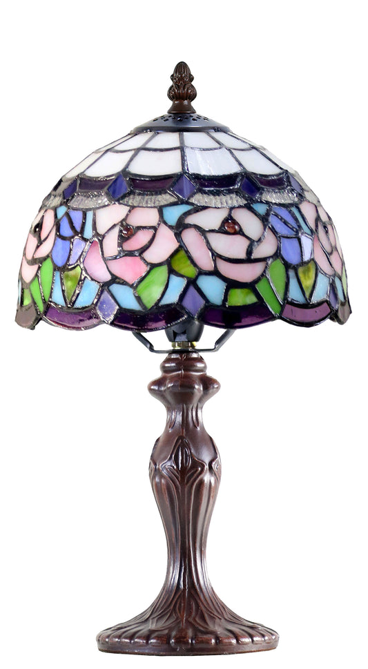 Elegant  8" Floral Style Tiffany Mini Table Lamp