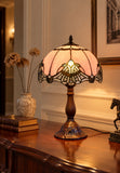 12″ Lavender Pink Jewel Tiffany-Style Bedside Lamp