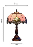 12″ Lavender Pink Jewel Tiffany-Style Bedside Lamp