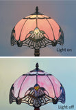 12″ Lavender Pink Jewel Tiffany-Style Bedside Lamp