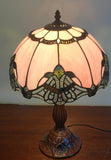 12″ Lavender Pink Jewel Tiffany-Style Bedside Lamp