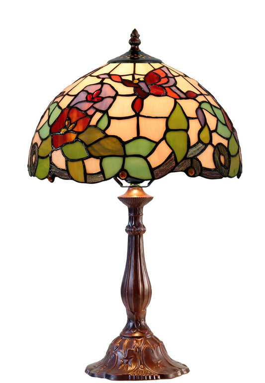 12" Amazing Butterfly Flower Tiffany Tiffany Bedside Lamp