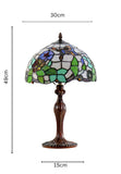 12" Butterfly  Flower Morning Glory Tiffany Bedside Lamp