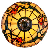 Classic 12" Hummingbird and Floral Tiffany Bedside Lamp