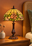 12" Blush Rose Tiffany Bedside Lamp