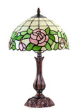 12" Blush Rose Tiffany Bedside Lamp