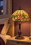 12" Blush Rose Tiffany Bedside Lamp