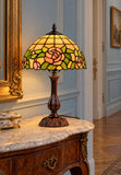 12" Blush Rose Tiffany Bedside Lamp
