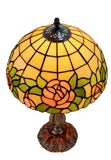 12" Blush Rose Tiffany Bedside Lamp