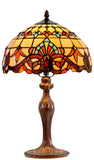 12" Beige Victorian Style Tiffany Bedside Lamp