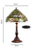 Traditional 16" Large Clematis Flower Trellis Tiffany Table Lamp