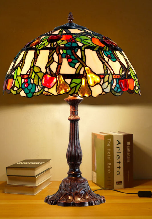 Timeless Collection@16" Fruit Grape Vine Harvest Tiffany Table Lamp