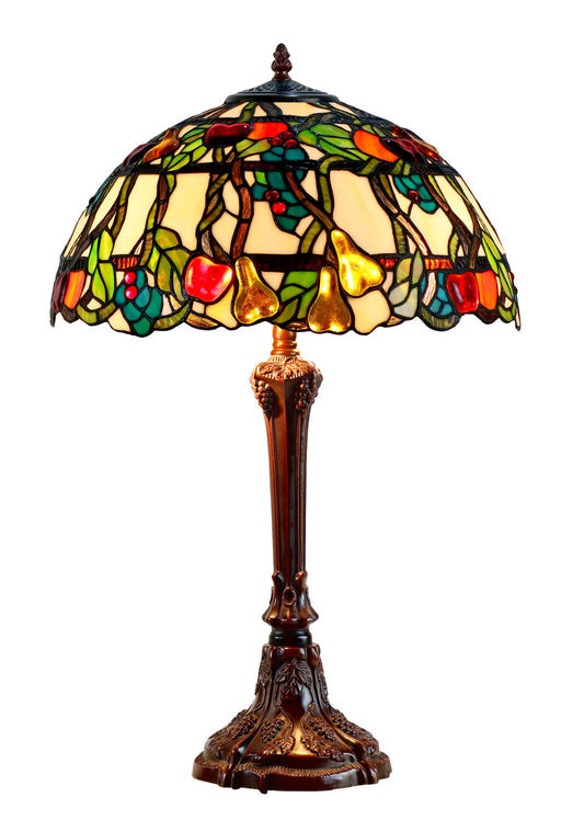 Timeless Collection@16" Fruit Grape Vine Harvest Tiffany Table Lamp with Decor base