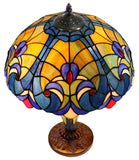 Limited Edition 16" Large Amor Blue Victorian-Style Double-Light Tiffany Table Lamp