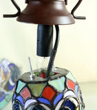 Limited Edition 16" Large Amor Blue Victorian-Style Double-Light Tiffany Table Lamp