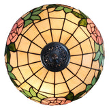 Large 16" Rose Style Tiffany Stained Glass Pendant Light