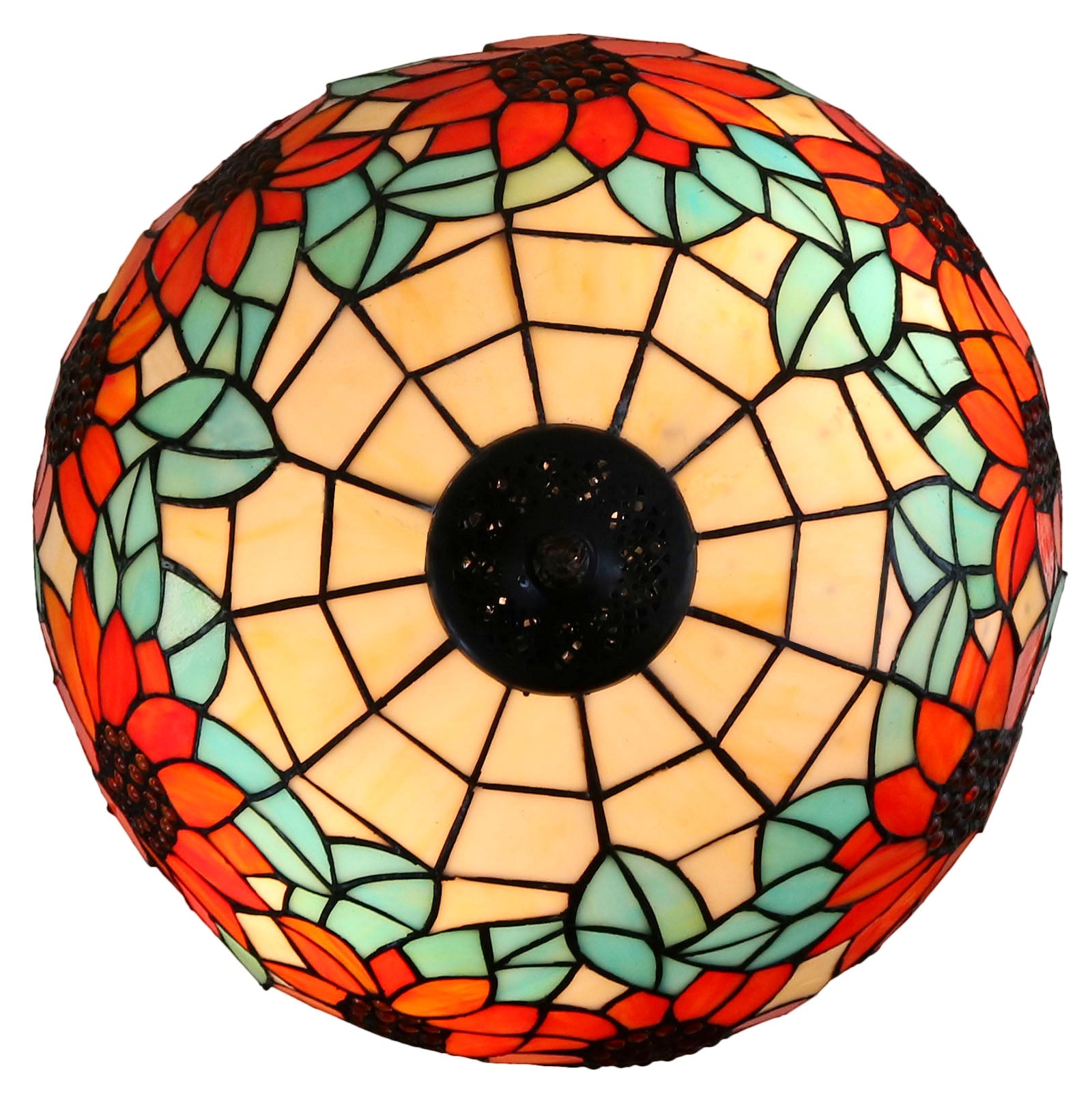 Large 16" Large Sunflower Style Tiffany Table Lamp