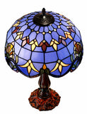 16" Large Blue Baroque Style Tiffany Table Lamp