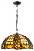 Large 18"  Leaf Ribbon Style  Stained Glass Leadlight Tiffany Pendant Light