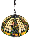 Large 18"  Leaf Ribbon Style  Stained Glass Leadlight Tiffany Pendant Light