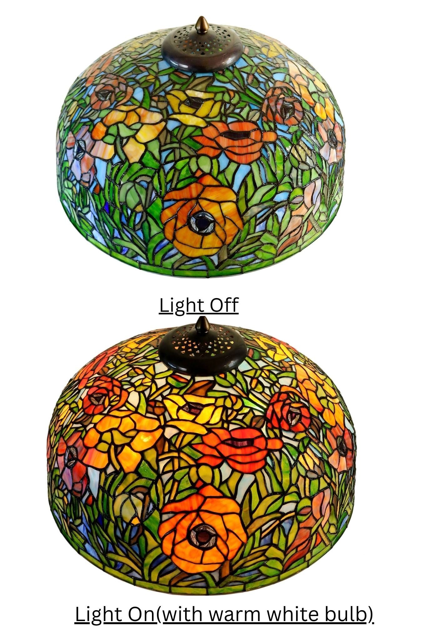 Limited Edition Grand 20" The Iconic Oriental Poppy Stained Glass Floor Lamp