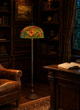 Limited Edition Grand 20" The Iconic Oriental Poppy Stained Glass Floor Lamp