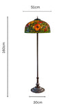 Limited Edition Grand 20" The Iconic Oriental Poppy Stained Glass Floor Lamp