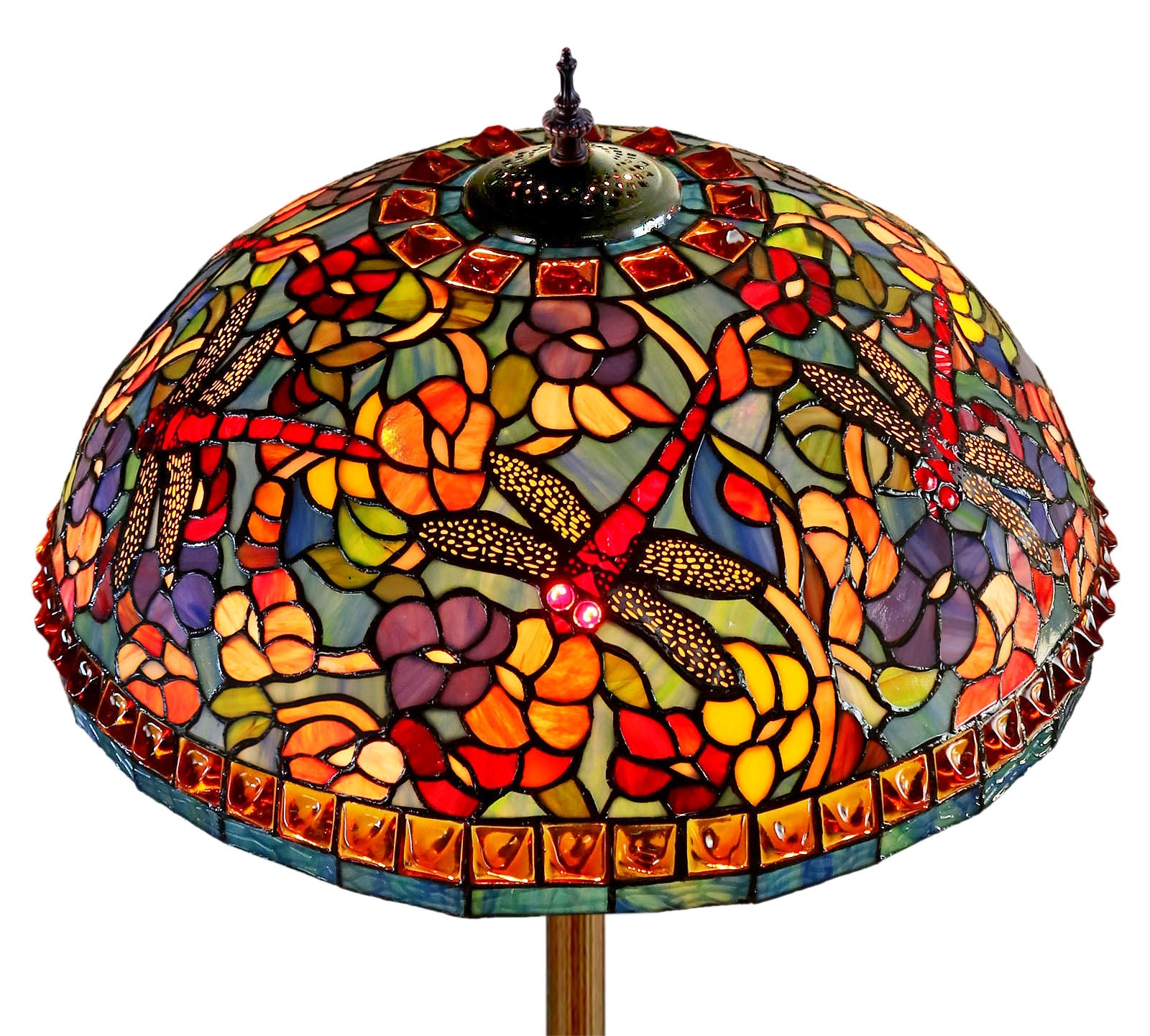 Limited Edition Grand 20"  Autumn Dragonfly Tiffany Floor Lamp