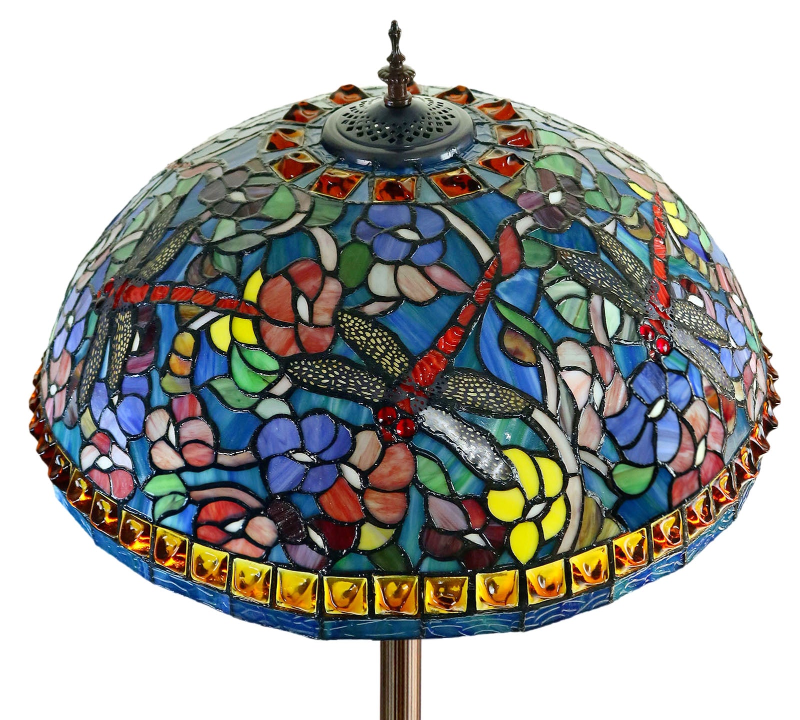 Limited Edition Grand 20"  Autumn Dragonfly Tiffany Floor Lamp