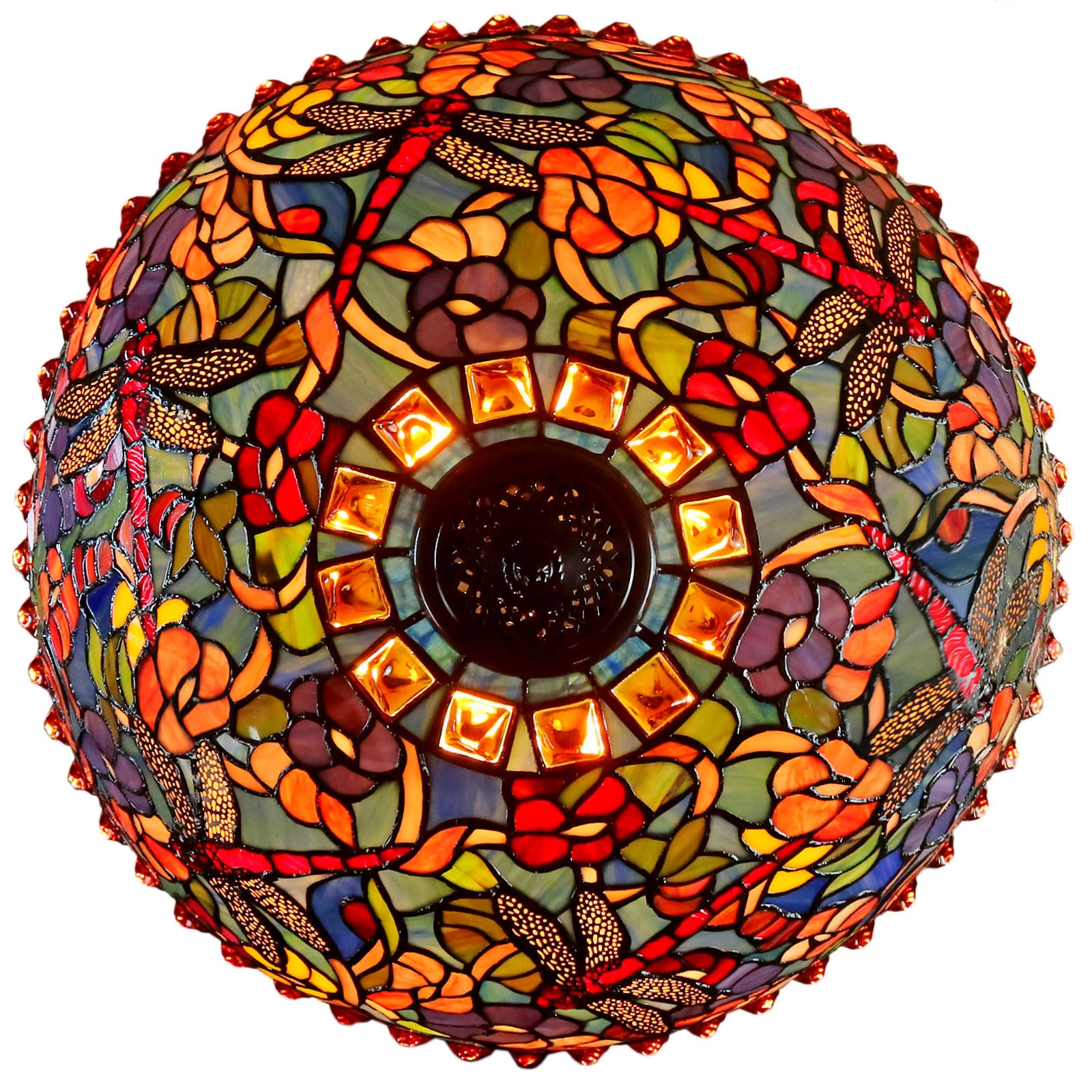 Limited Edition Grand 20"  Autumn Dragonfly Tiffany Floor Lamp