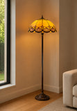 Large 20" Blue Daisy Floral Tiffany Floor Lamp