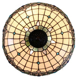Huge 20" Ocean Blue Art Nouveau Lady Lamp – Handcrafted Stained Glass with Crystal Fringe