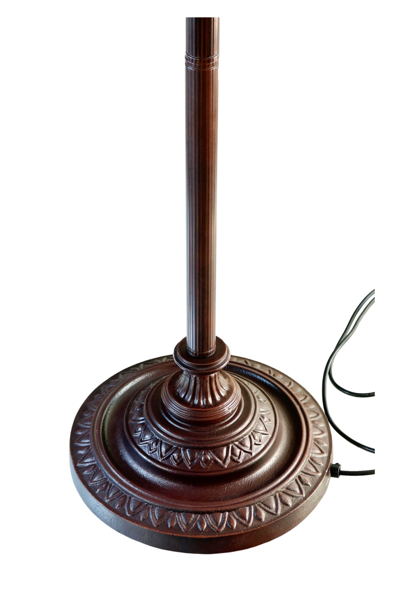 Large 20" Classical Antique Rose Stained Glass Floor Lamp