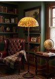 Large 20" Classical Antique Rose Stained Glass Floor Lamp