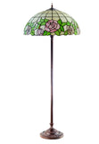 Large 20" Classical Antique Rose Stained Glass Floor Lamp
